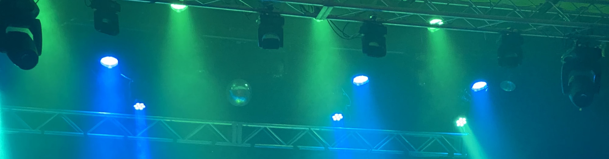 blue and green theater stage lights Springfield